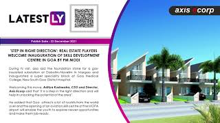 Real Estate Players Welcome Inauguration of Skill Development Centre in Goa by PM MODI