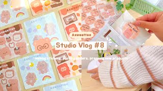 Studio Vlog 008: making sticker sheets, packing orders asmr, launching new products