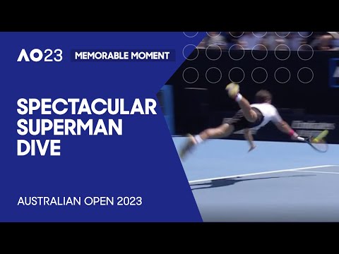 Spectacular 'Superman' Dive Wins Point | Australian Open 2023