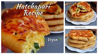 Quick Hatchapuri with cheese and green onion - Vegan recipe🌱