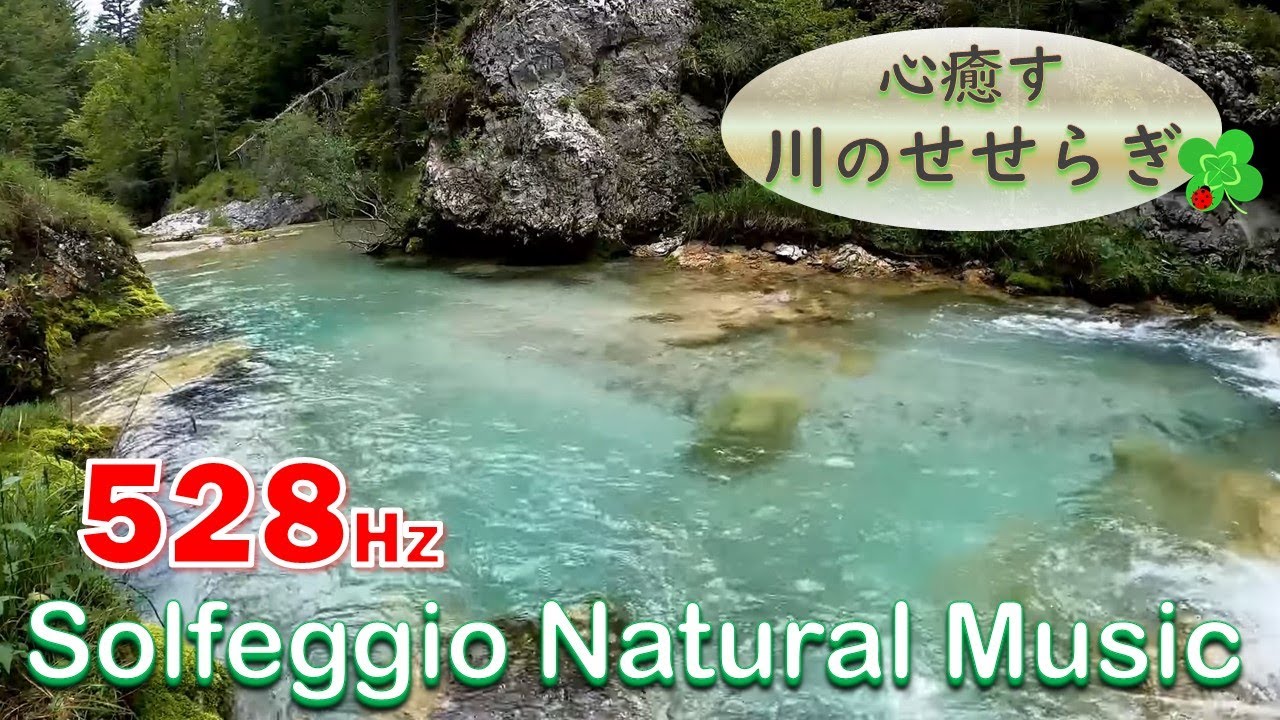 8時間・川のせせらぎ】心癒す川の音🍀奇跡と癒しの528Hzソルフェジオ