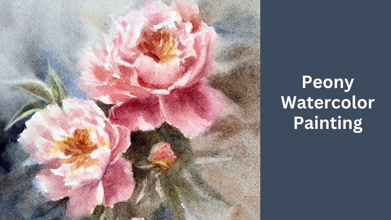 Easy Peony Watercolor Painting Tutorial. Loose Painting Style