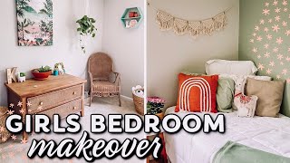 DIY Girls Bedroom Makeover on a Budget | Girls Bedroom Ideas | Boho Bedroom Before & After
