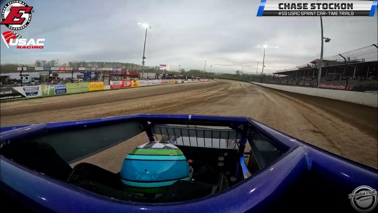 Chase Stockon USAC Sprint Car OnBoard Time Trials at Eldora Speedway