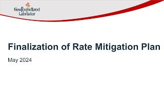 Finalization of Rate Mitigation Plan