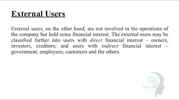 The difference between internal and external users of accounting