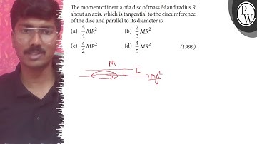 The moment of inertia of a disc of mass M and radius R about an axis, which is tangential to the ...