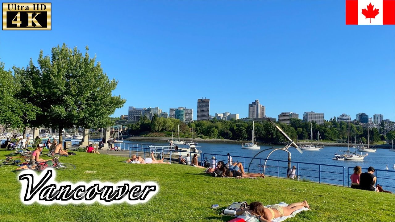 🇨🇦【4K】Vancouver Summer Walk -  Seaside in Downtown (June, 2021)