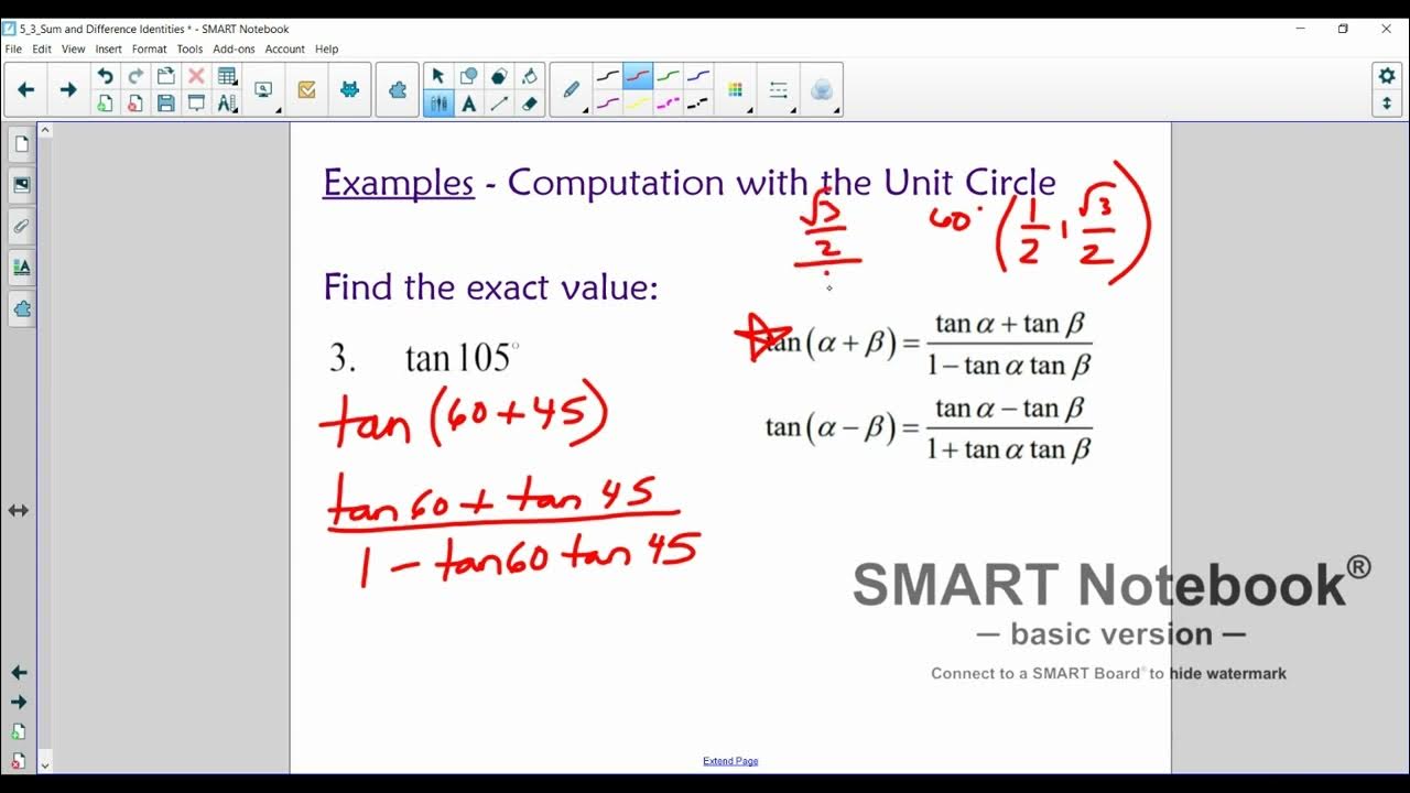 5 3 sum and difference trig identities youtube