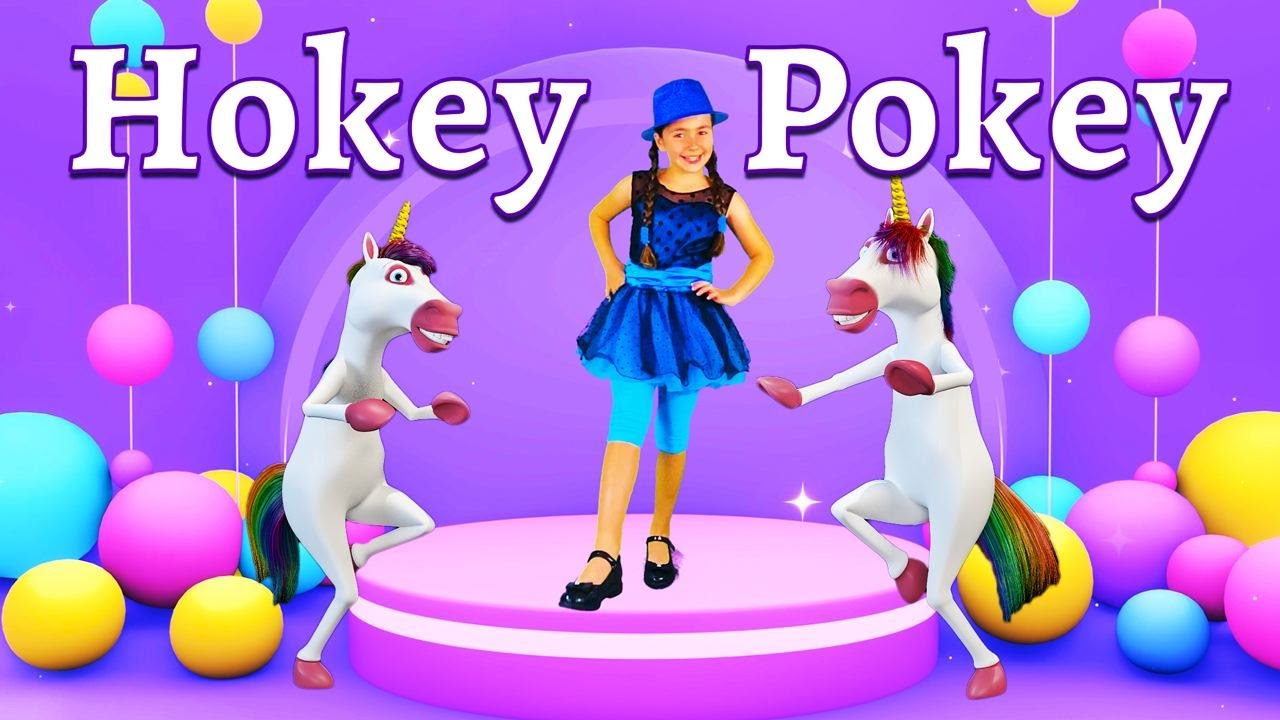 Hokey Pokey with Unicorns | Kids Party Interactive Dancing Songs | Nursery Rhymes