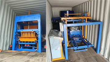 automatic hydraulic block machine with fiber pallet load container for shipping