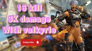 16 kill and 3400 damage with valkyrie on apex legends season13 |best movment and aim with controller