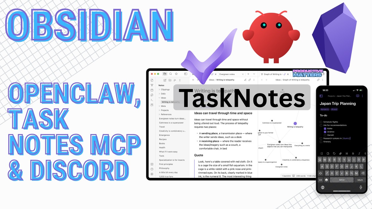 OpenClaw and Obsidian with TaskNotes MCP
