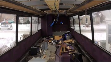 Bus Conversion Demolition Mess
