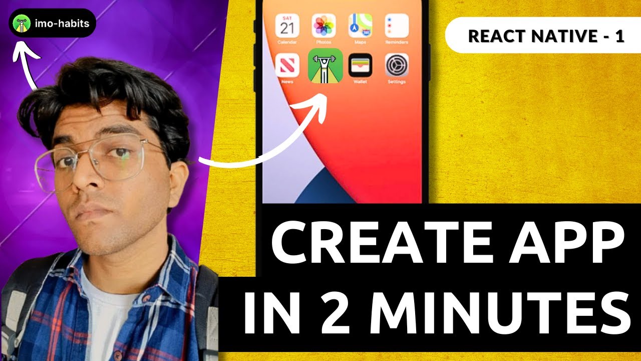 Create Your First App In Just 2 Minutes Using React Native - YouTube