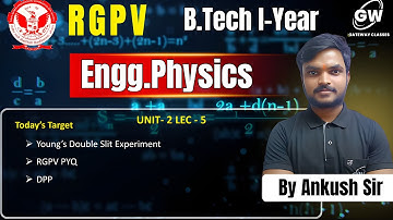 RGPV Physics I  Unit-2 Lec-5  Young’s Double Slit Experiment I By  Ankush Sir I Gateway Classes