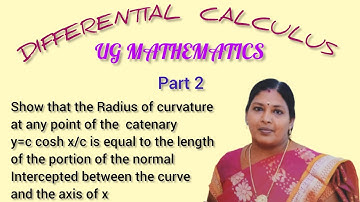 BSC MATHEMATICS/DIFFERENTIAL CALCULUS/RADIUS OF CURVATURE OF THE CURVE/PROBLEM 2/KS UG MATHS