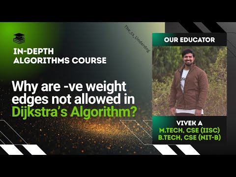 Why are -ve Weight Edges Not Allowed in Dijkstra's Algo? | Algorithms Lecture 42 | The cs Underdog