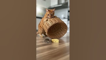 Shocking! 🤯The cat sets a trap and waits in silence! 衝撃！🤯猫が罠を仕掛けて静かに待ち構える！#catvideos #funnyanimals