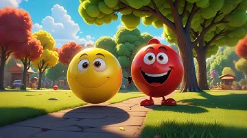 Four Bouncy Balls Go Big and Small | Fun Kids Song | Nursery Rhymes and Educational Videos