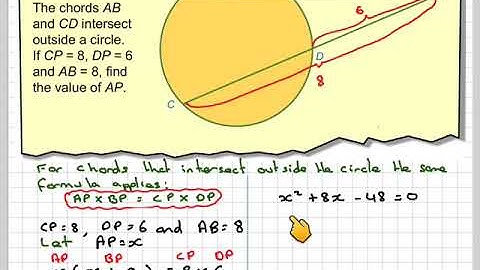 Intersecting chords outside a circle