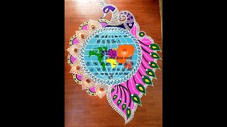 தமிழ் எழுத்துக்கள் கோலம் | Tamil Kolam | Tamil Ezhuthukal Kolam | Peacock Rangoli | Globe Rangoli screenshot 5