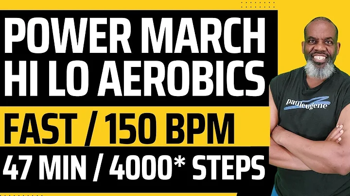 4000 Steps* Hi Lo Aerobics Power March Walk Cardio Challenge 4 Weight Loss | 47 Min | 150 BPM