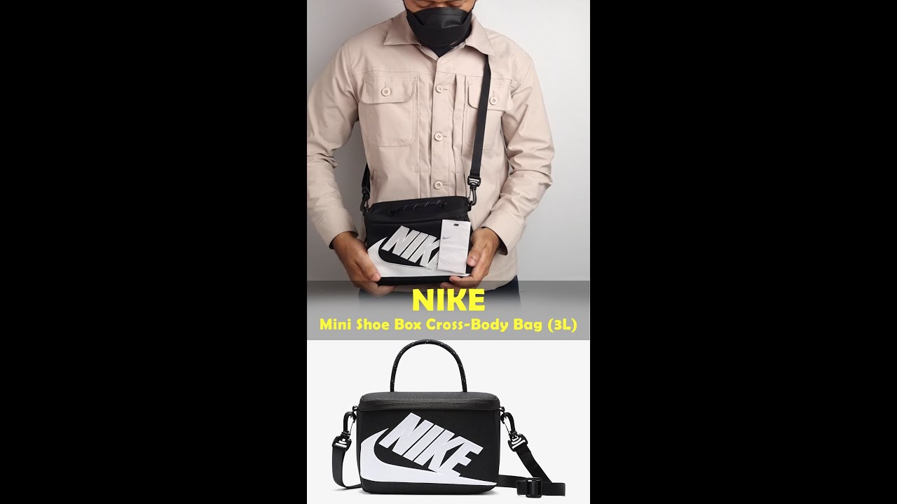 ◇Nike◇ Mini Shoebox Crossbody Bag 3L Black White FN3059010 Nike Mini Shoe Box Cross-Body Bag (3L) I Detail & Fit In