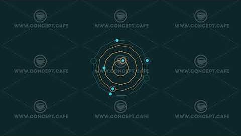 Looped animation of concentric polygonal shapes HUD element.