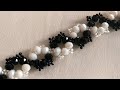Siyah beyaz boncuk bileklik yapımı / black white bead bracelet / черный белый браслет из бисера