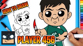 how to draw player 456 squid game