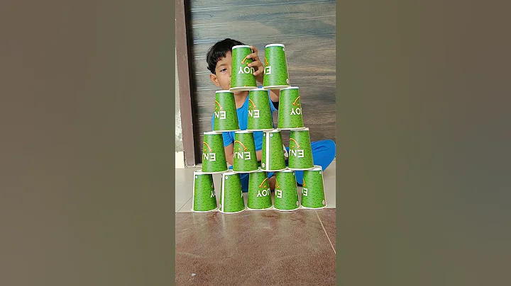 playing with cups I made pyramid #shortsfeed #funny #youtubeshorts #viralvideo #trendingshorts