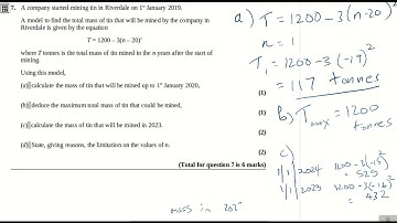 Pearson-Edexcel GCSE to A-level Transition Quadratics Exam Questions Q7