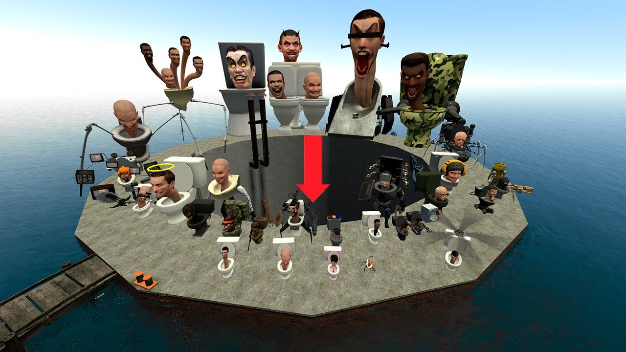 Spartan Kicking Skibidi Toilets in the Ocean Pit | Garry's Mod