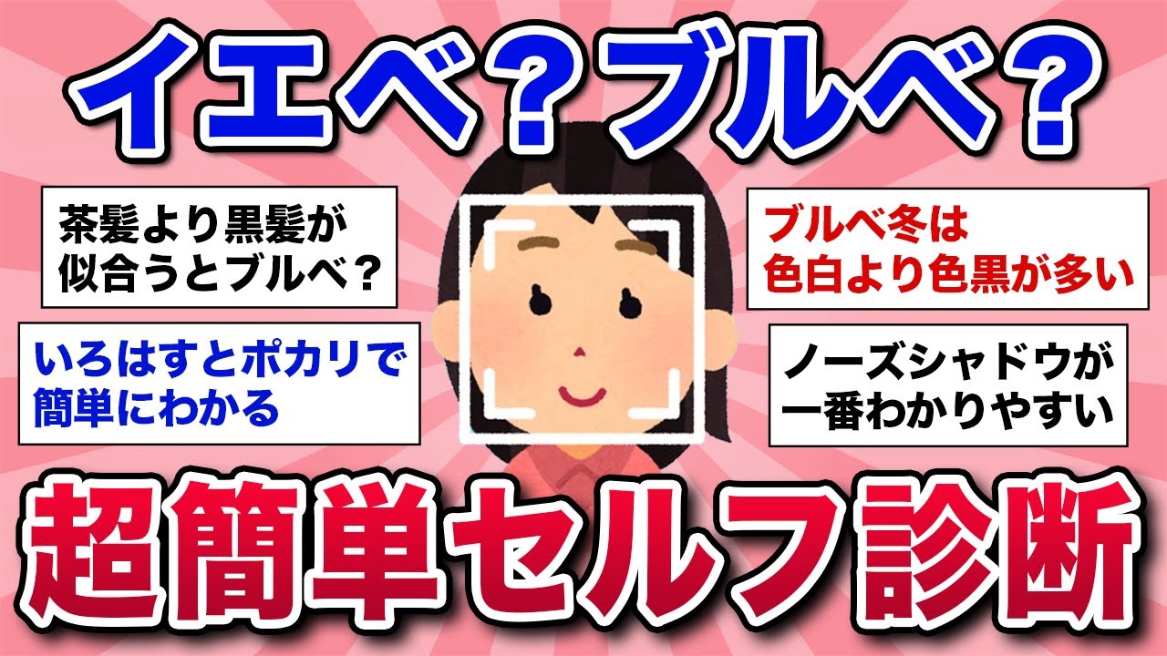 【有益スレ】私ってイエベ？ブルベ？一発で簡単にわかるセルフパーソナルカラー診断