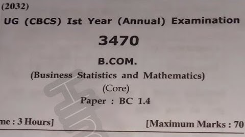 B.Com Business Statistics and Mathematics (BC 1.4) previous year question paper 2022 hpu// #himquery
