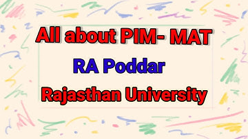 Admission Brochure PIM-MAT 2022 || MBA Admission  Rajasthan university PIM-MAT Registration  starts