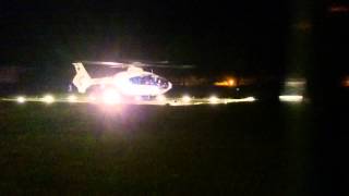 Hélicoptère SAMU Lorraine EC 135 T2 F-HNLO décollage de nuit