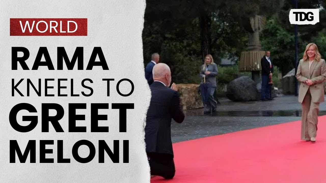 Albanian PM Rama Kneels to Greet Italy’s Meloni in Playful EU Summit ...