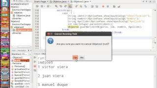 Menú Texto Básico en Java No gráfico
