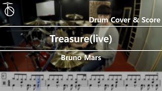 Bruno Mars - Treasure(live) Drum Cover,Drum Sheet,Score,Tutorial.Lesson