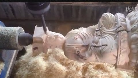 Wood Buddha Statue Carve By CNC Router Rotary Axis