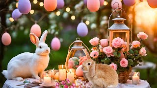 Happy Easter Jazz Music 🐇 Easter Lunch In a Serene Spring Garden - Cozy Jazz at Coffee Shop Ambience