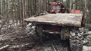 ТДТ - 55 Трелевочник - Тянет деревья как монстр! Мой первый рабочий день в лесу!