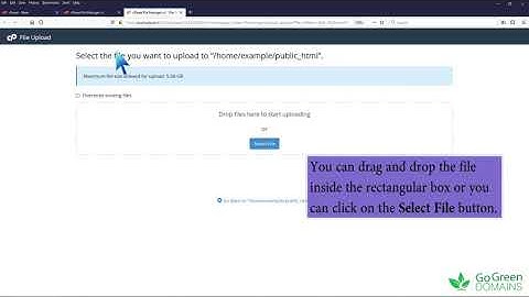 How to upload files via the cPanel File Manager with  Go Green Domains