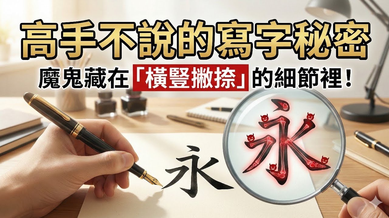 24 -高手不說的寫字秘密：魔鬼藏在「橫豎撇捺」的細節裡！硬筆書法-寫字漂亮的最高技巧