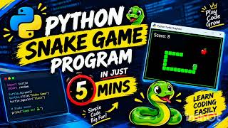 🐍 PYTHON SNAKE GAME IN JUST 5 MINUTES! 🤯 | Beginner Friendly Coding