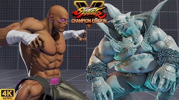 Street Fighter V | Sagat 💥 Birdie | CPU vs CPU AI vs AI (hardest difficulty level)