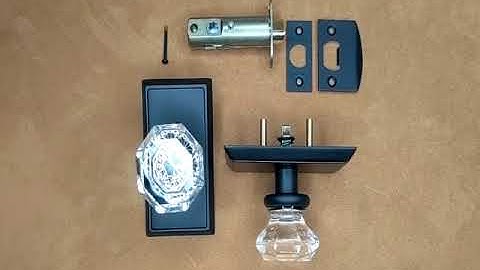 Emtek Crystal Old Town Clear Door Knob Set With Rectangular Rosette (Several Finish Options)