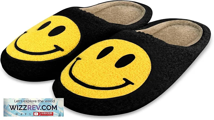 Smile Face Slippers for WomenRetro Soft Plush Lightweight House Slippers Slip-on Cozy Review